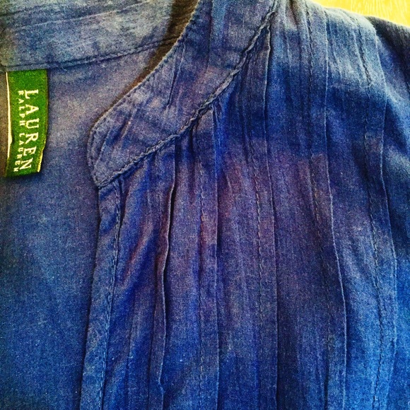 Ralph Lauren Cotton Pintuck Navy Coverup w/pockets - Picture 7 of 7